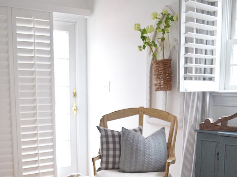 Plantation shutters in a sitting room
